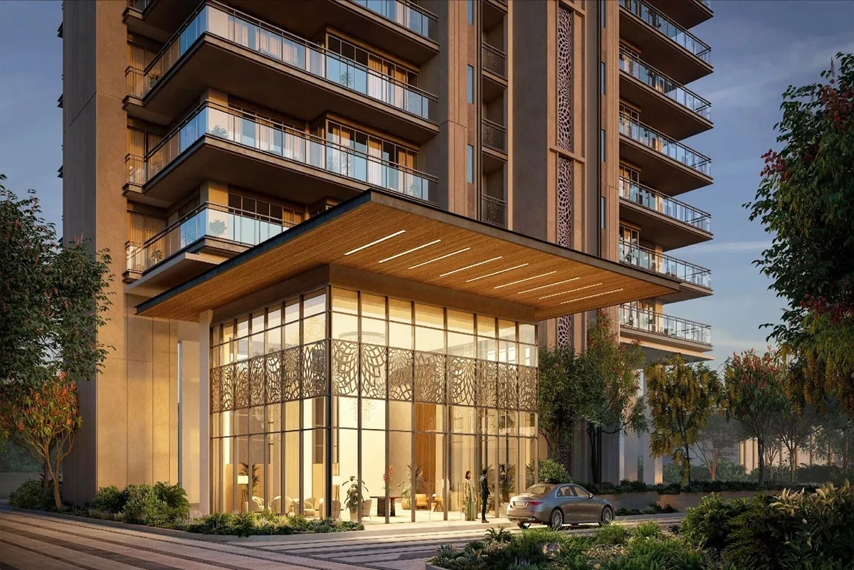 Birla Arika Sector 31 Gurgaon – overview of towers with landscaped green podium and golf course views